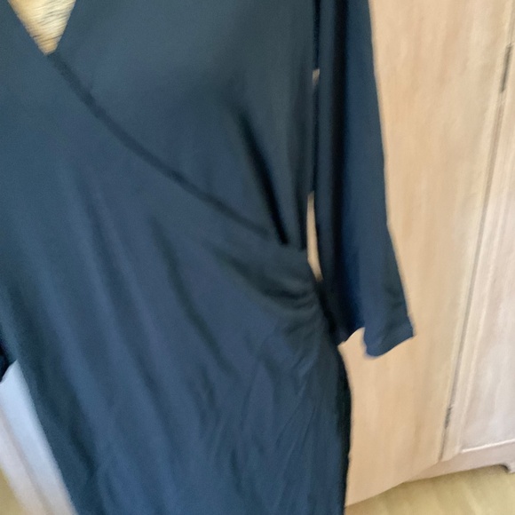 J. Jill Draped Ruched Midi Maxi v neck ruched wrap dress career event capsule M - Picture 4 of 11